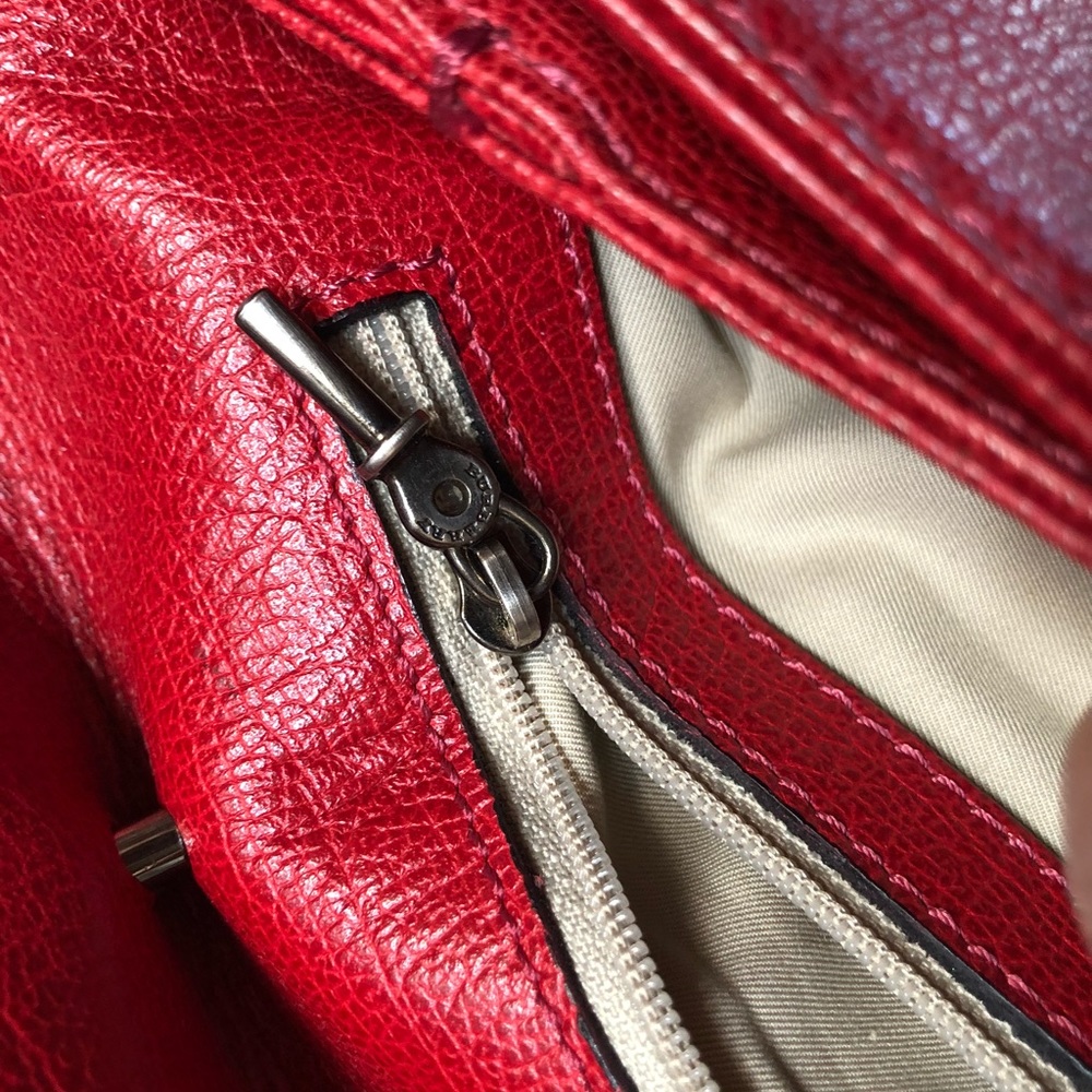 Vintage auth Burberry London red bag - Picture 6 of 8